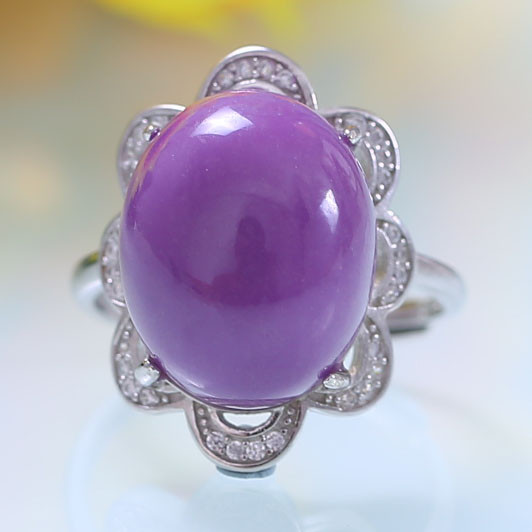 千色密码心花怒放s925银紫云母活口戒指