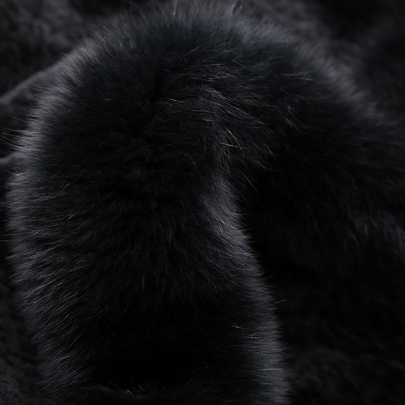 法国艾仕摩（ElsMorr）超长羊剪绒皮草大衣（走秀款）·黑色