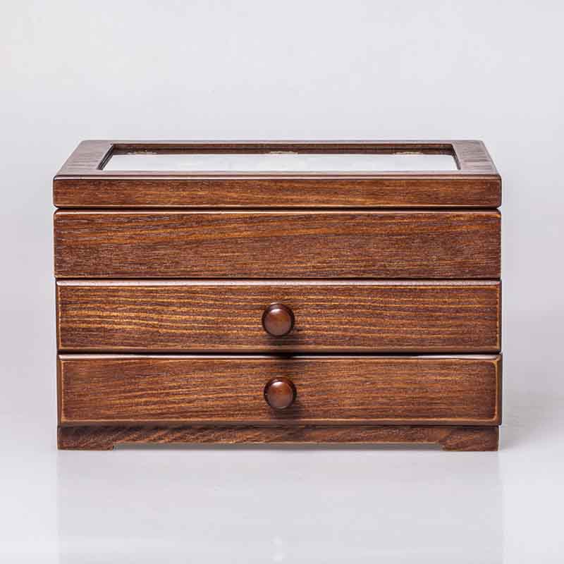 弘艺堂木质首饰盒欧式复古中式多层珠宝盒·仿古色