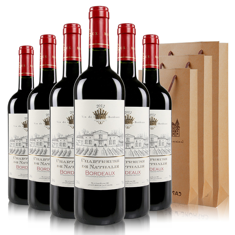法国波尔多原瓶进口 娜塔莉干红葡萄酒AOC级·750ml*6瓶·酒红色