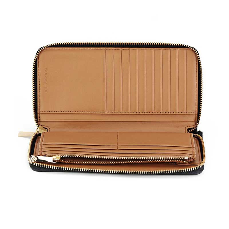 toryburch汤丽柏琦女士黑色牛皮长款钱包36799001黑色