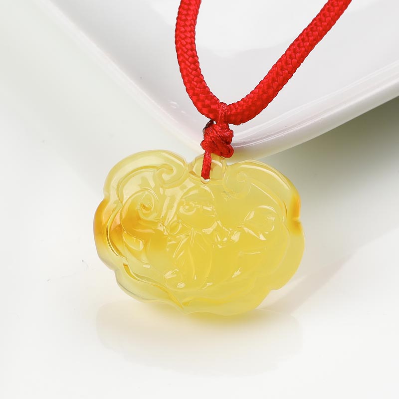 满记蜜蜡宝宝锁吊坠重约:3.18g送红绳