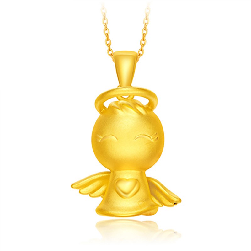 周大福福星宝宝健康宝宝硬足金吊坠r7616金色