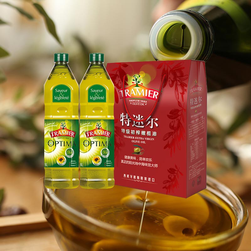 西班牙特迷尔葵花橄榄油1000ML*2瓶经典礼盒装·绿色