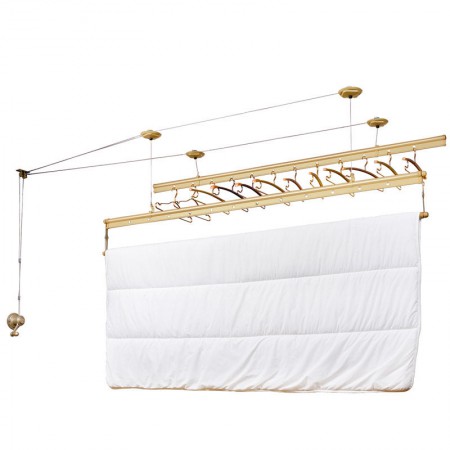 宝优妮三杆手摇晾衣架dq900143香槟金