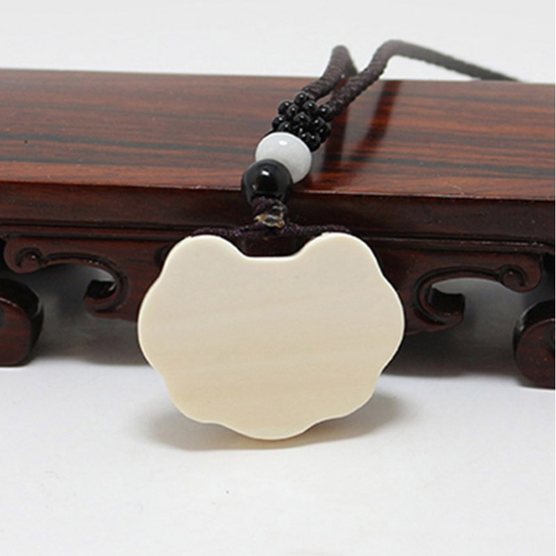 希有猛犸象牙如意百福锁吊坠