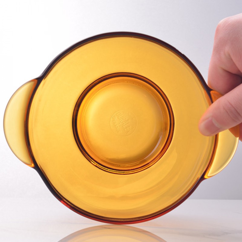 多莱斯（DURALEX）法国进口钢化玻璃碗网红防烫双耳碗2只装·琥珀色