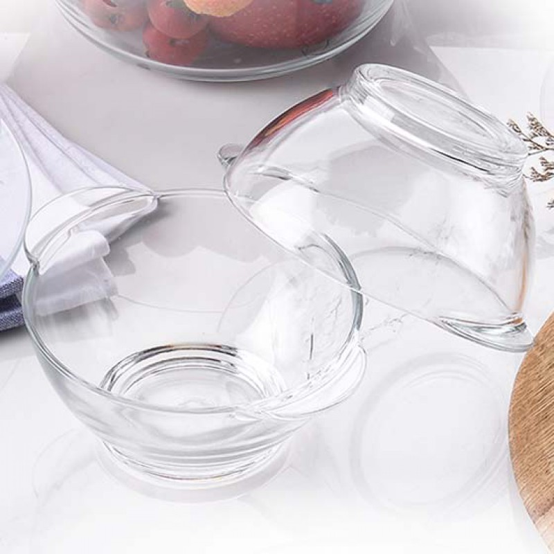 多莱斯（DURALEX）法国进口钢化玻璃碗网红防烫双耳碗2只装·透明色