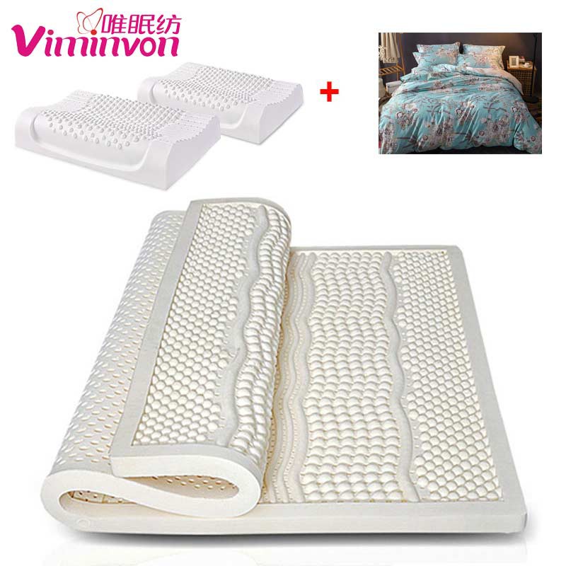 唯眠纺乳胶按摩床垫7.5CM厚 1.8米（送乳胶枕2个+全棉四件套）·白色