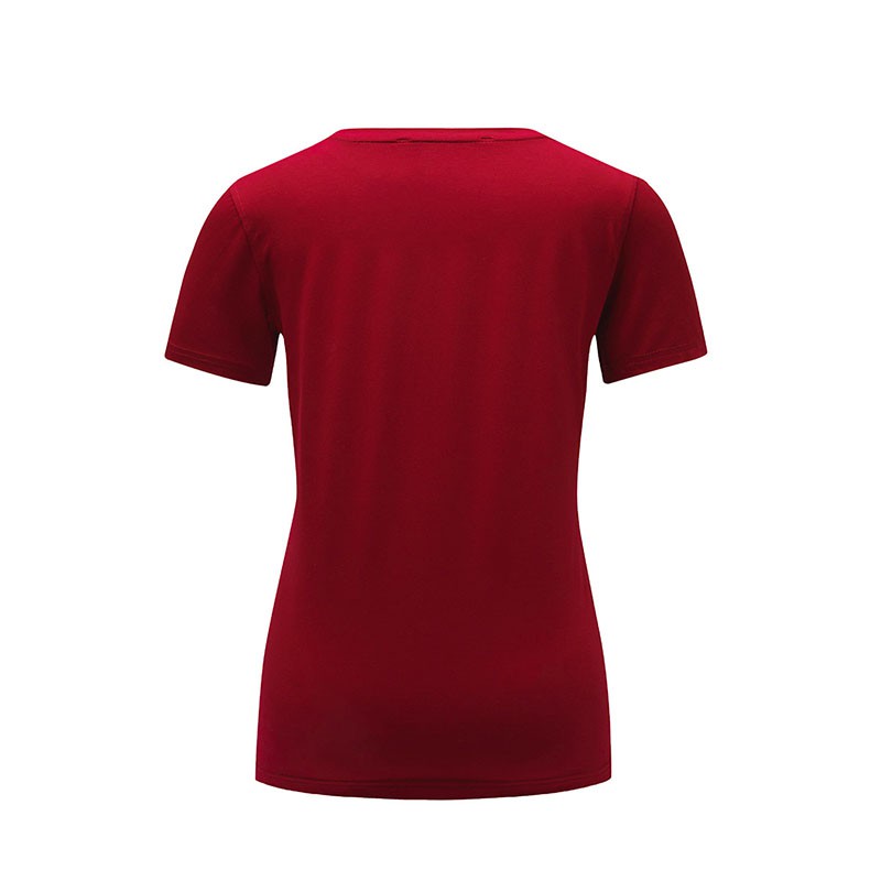 莱恩雷迪新款显瘦百搭刺绣女士短袖T恤124200960·红色