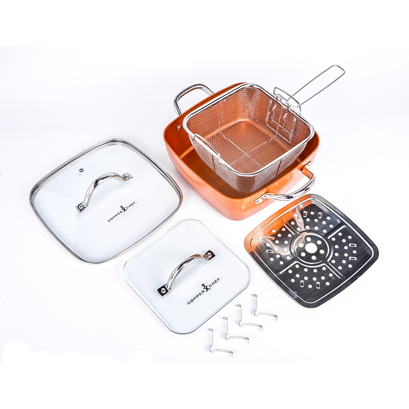 首页 厨房 烹饪厨具 套锅 美国copper chef铜大厨多功能不粘锅家庭