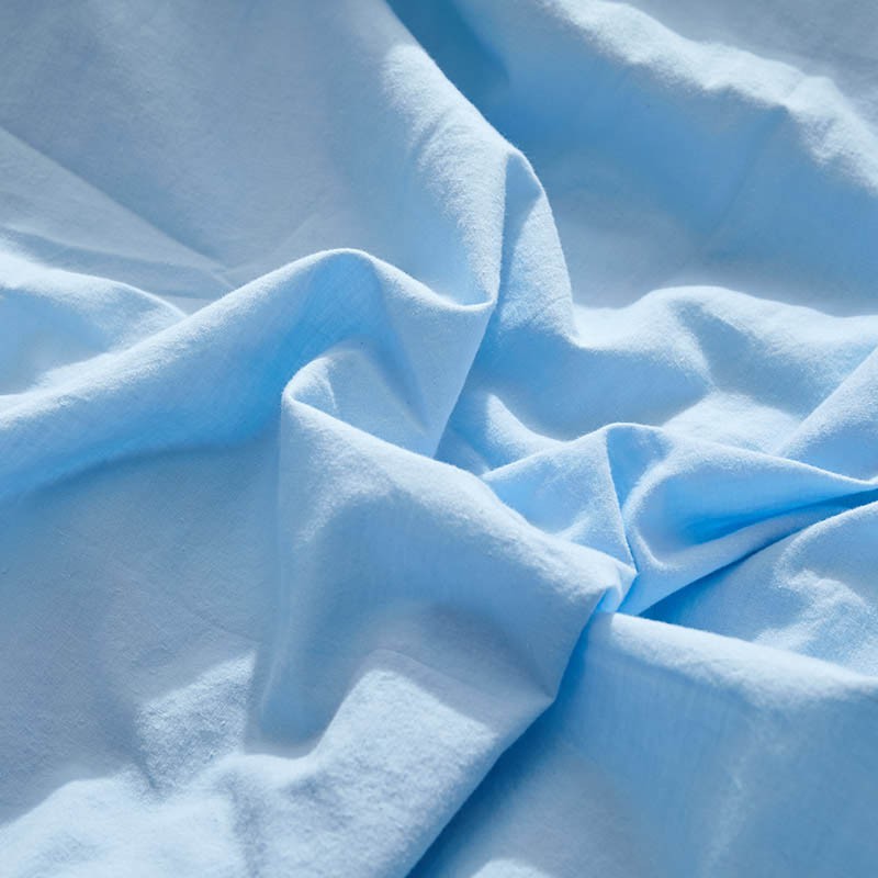 罗爵家纺色织全棉水洗床单240250cm蓝色