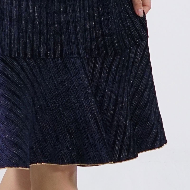 Prolivon时尚设计师款璀璨星空丝绒连衣裙·宝蓝色
