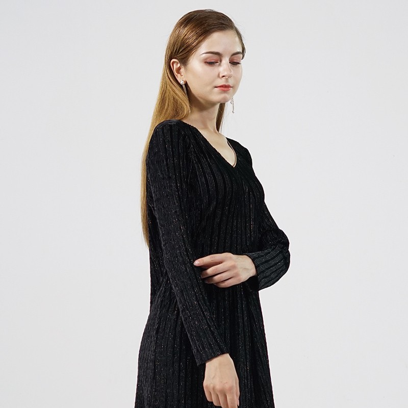 Prolivon时尚设计师款璀璨星空丝绒连衣裙·黑色