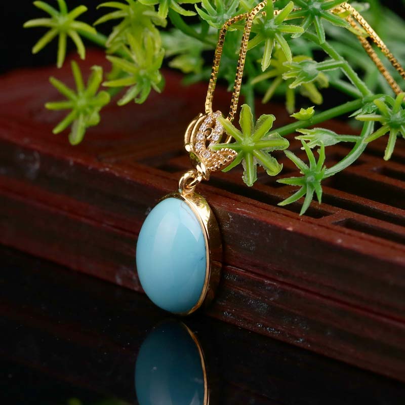 华翠缘18k金镶绿松石项链【孤品】