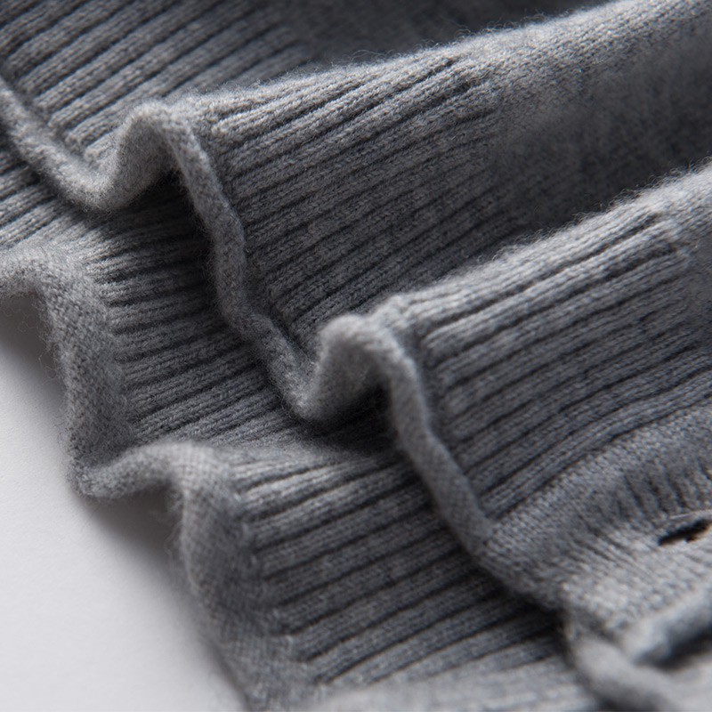 墨枝 V领开衫短款羊毛衫针织外套(M90079059)·浅灰色