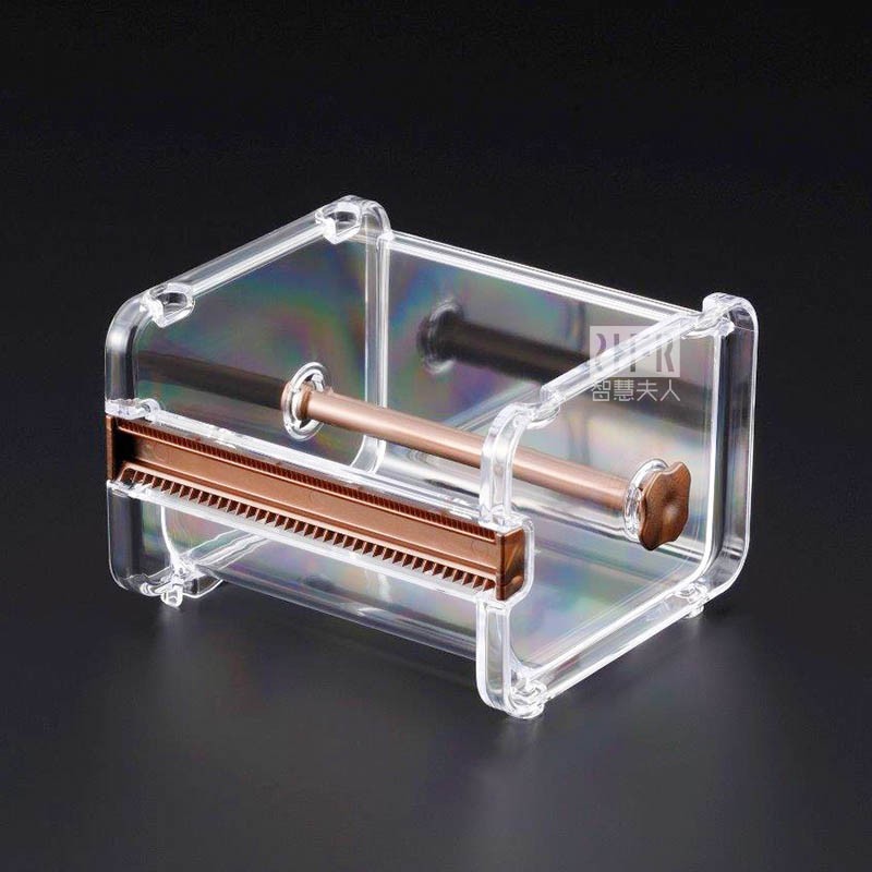 日本inomata 进口胶带切割器和纸胶带收纳盒透明胶带座·透明F005