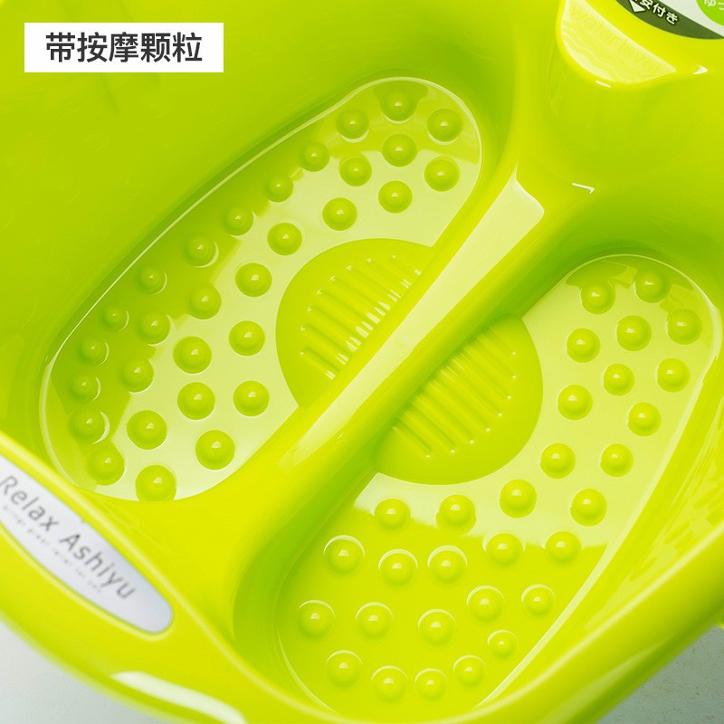 日本inomata 进口新款泡脚桶塑料足浴桶足疗·绿色E004