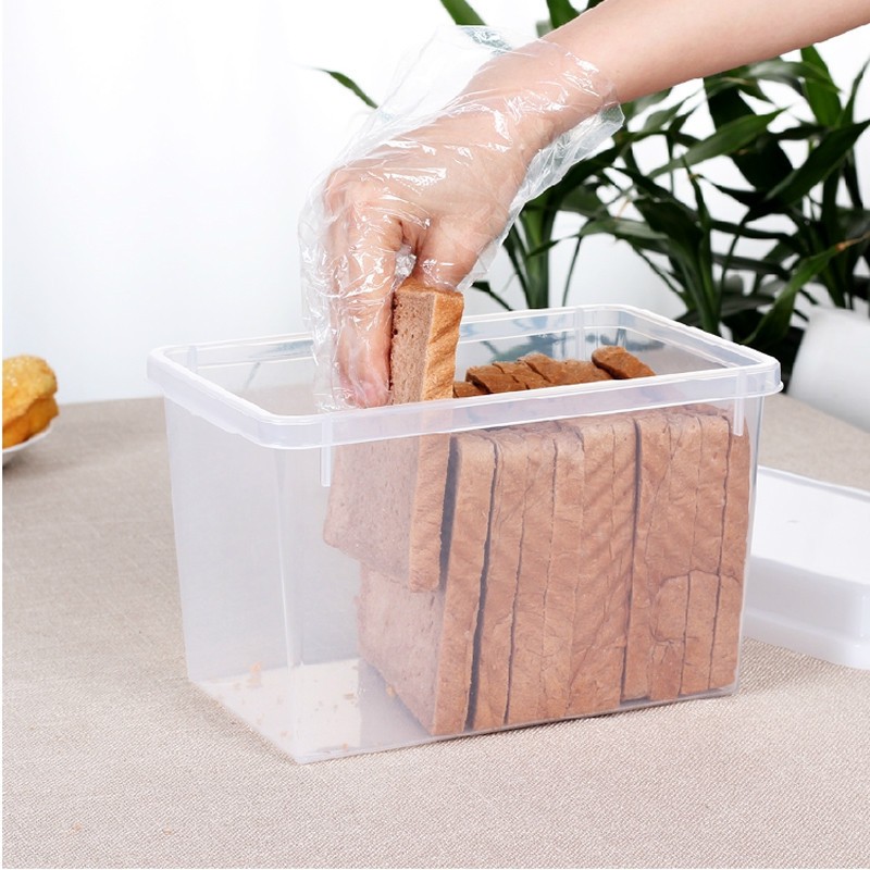sanada 日本进口正品面包盒储存盒收纳盒 密封面粉保鲜盒 3.4LD034·透明