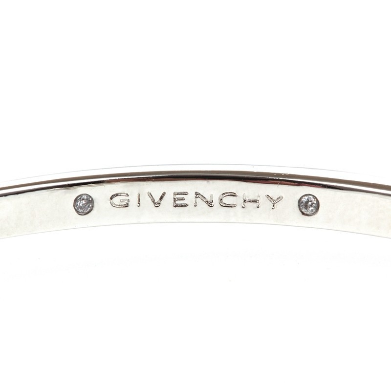 Givenchy/纪梵希  镶钻半开口手镯·银色—绿钻
