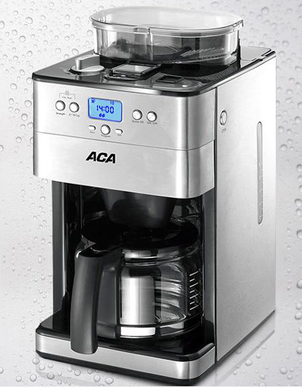 北美电器(aca)咖啡机全自动磨豆 1.8l美式滴漏家用型 ac-m18a