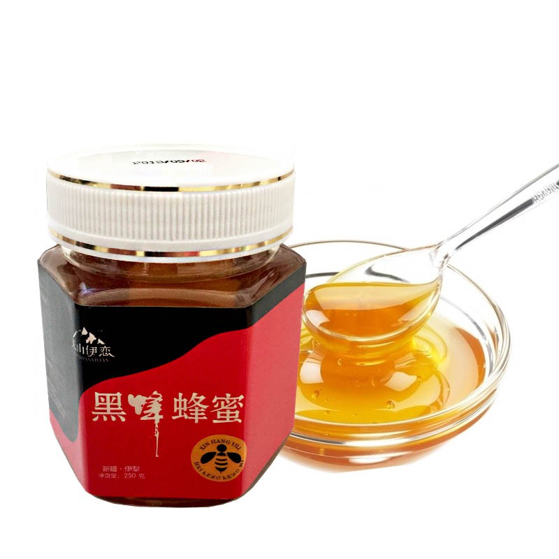 新疆伊犁天然黑蜂蜂蜜250g/罐*8罐