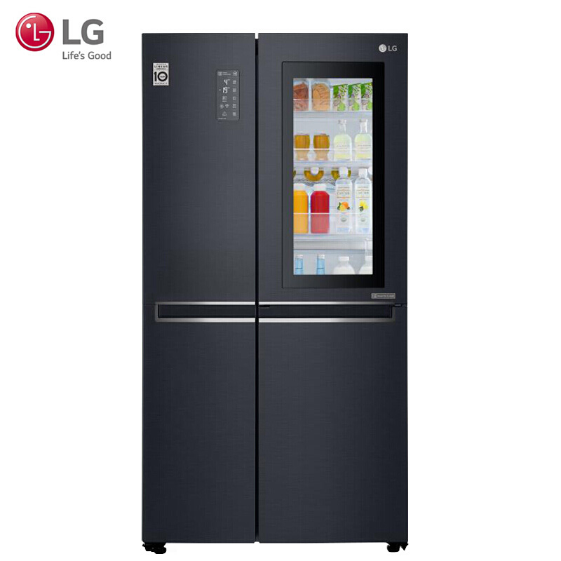 lg 冰箱gr-q2474pza 643升大容量透视窗对开门中门无霜变频