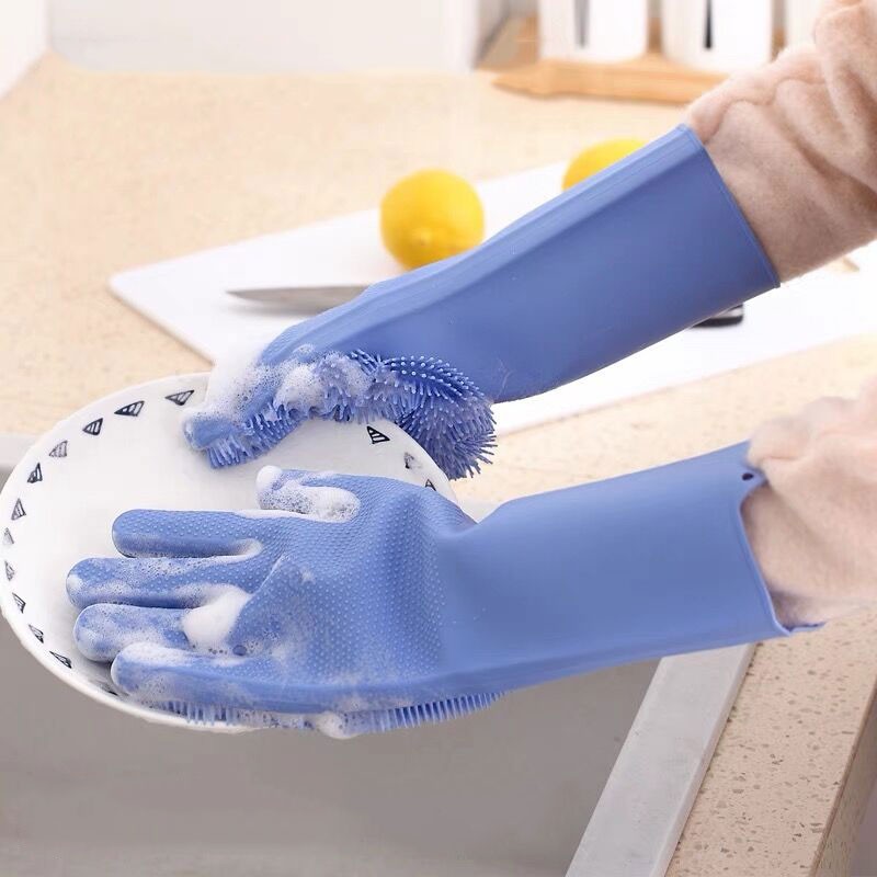 魔术硅胶洗碗手套清洁厨房刷碗神器2双装·随机*2
