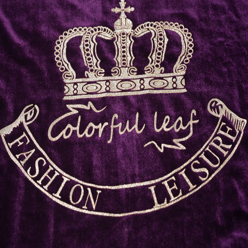 七彩枫叶女士时尚丝绒休闲运动套装·紫色