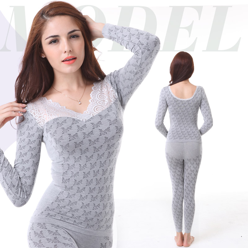 南极人双面蕾丝薄款美体内衣单套·灰黑