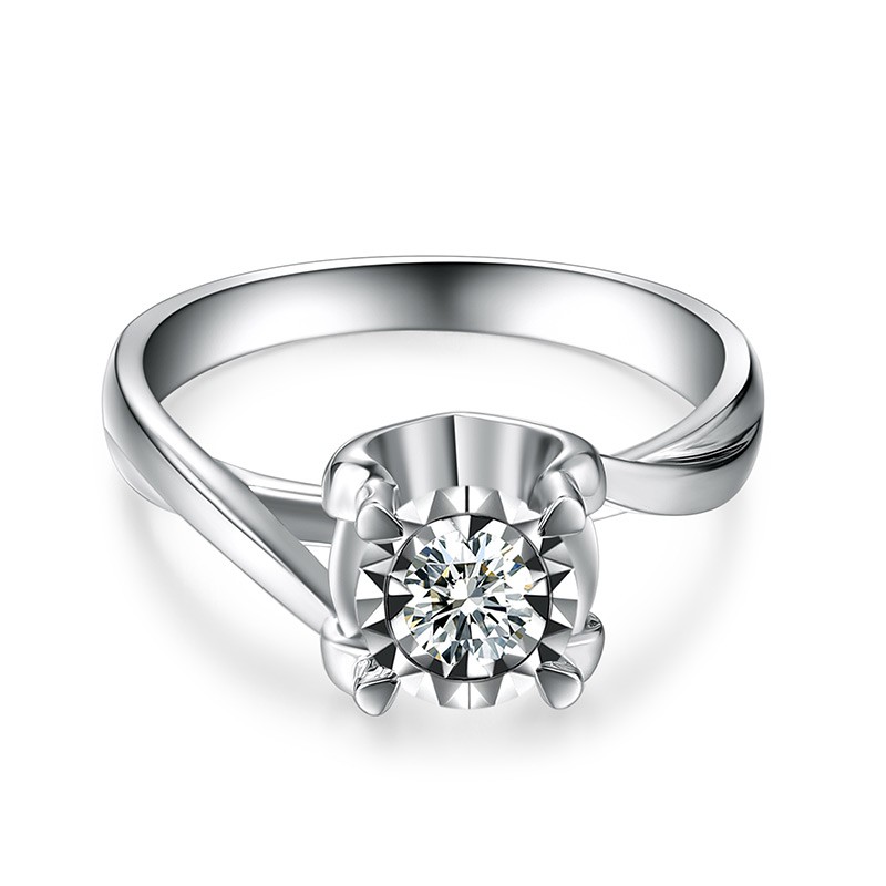 cdj梦幻公主18k金钻石双层车花女戒