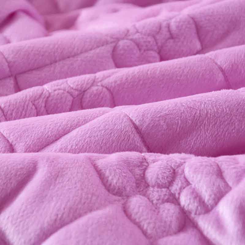 一梦 水晶绒欧式床盖 250*250cm 送一对枕套·心心相印-浅紫