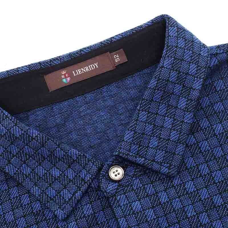 莱恩雷迪含羊毛舒适棉加厚保暖商务休闲气质格纹长袖男式衬衫964075730·蓝格