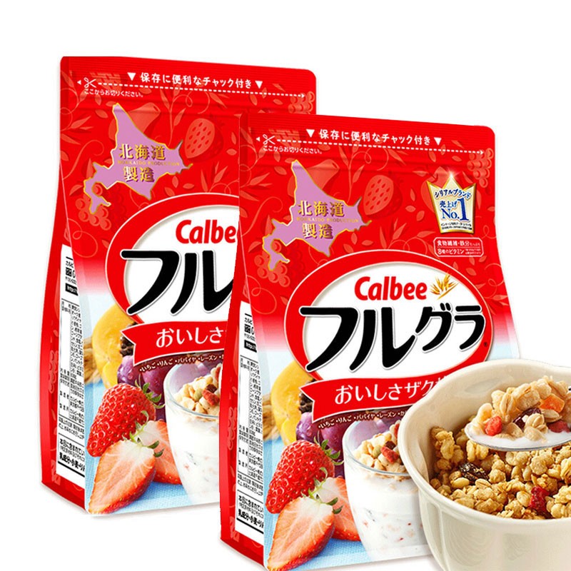 日本进口 卡乐比水果麦片 500g/袋*2袋