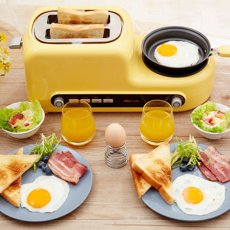 小熊（bear）多士炉烤面包机多功能家用蒸蛋煎蛋早餐机吐司机DSL-A02Z1·黄色